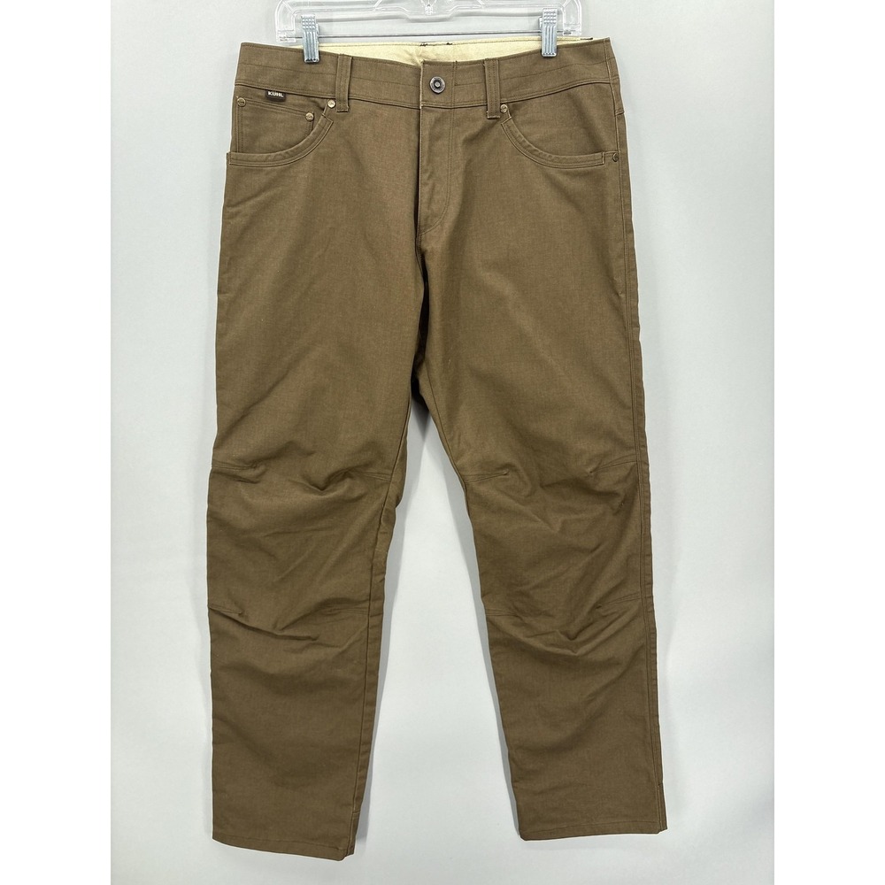 Kuhl Rydr Pants Mens 33x32 Brown Outdoor Hiking Work Vintage Patina Dye Stretch